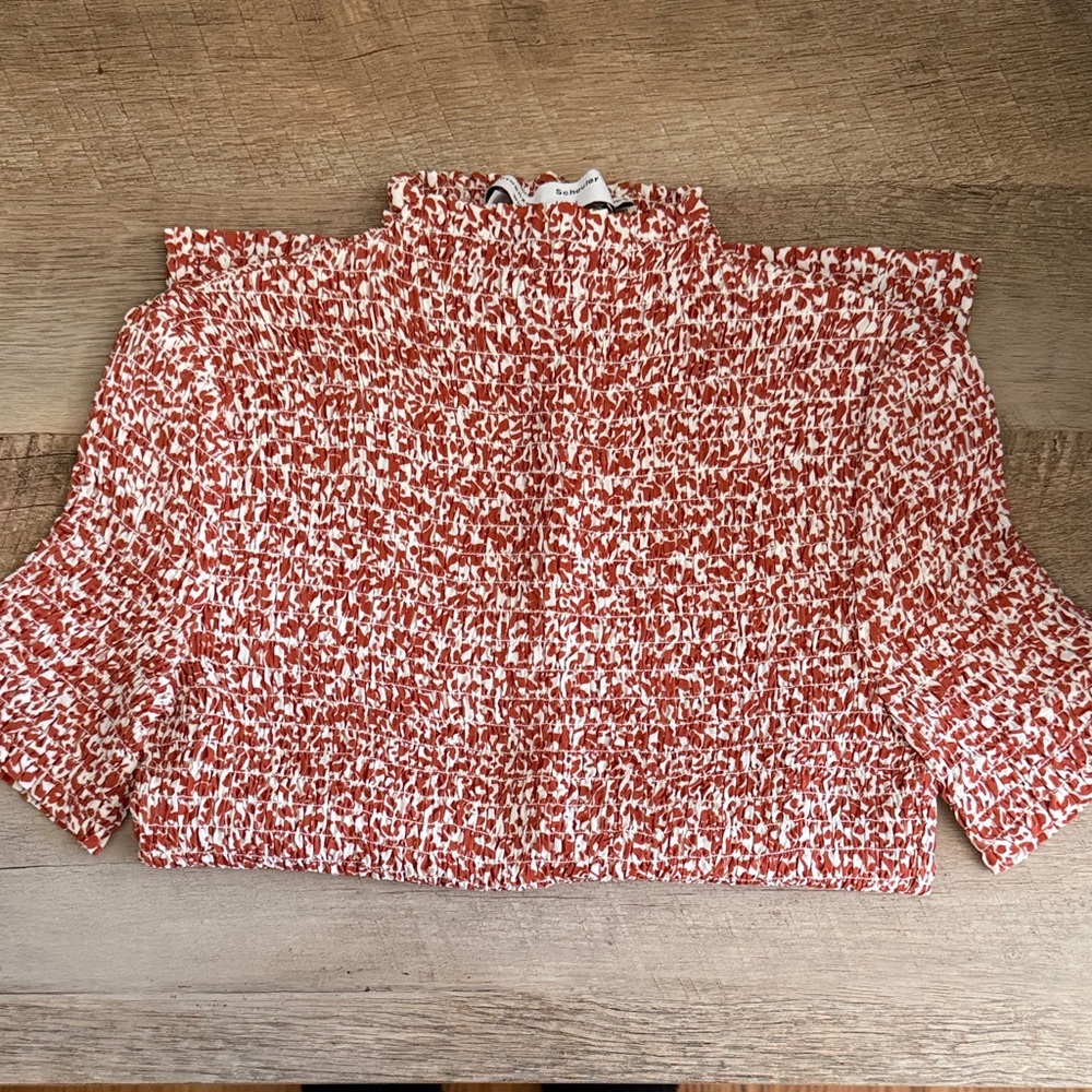 Proenza Schouler Micro Floral Smocked Top